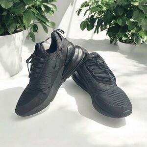 Nike Air Max 270 Womens 8 Triple Black Sneaker Shoes Athletic Outdoor AH6789-006